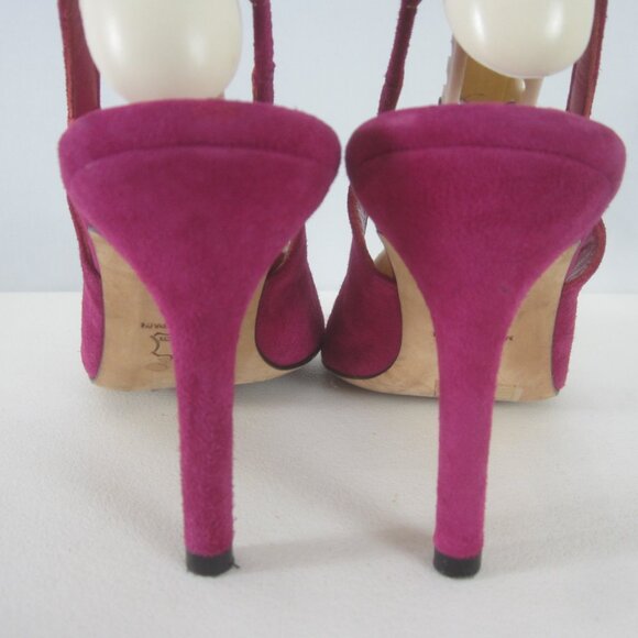 LK Bennett Womens 8 Purple Suede Slingback Pumps Peep Toe Heels Made Spain EU 39 - Picture 8 of 11